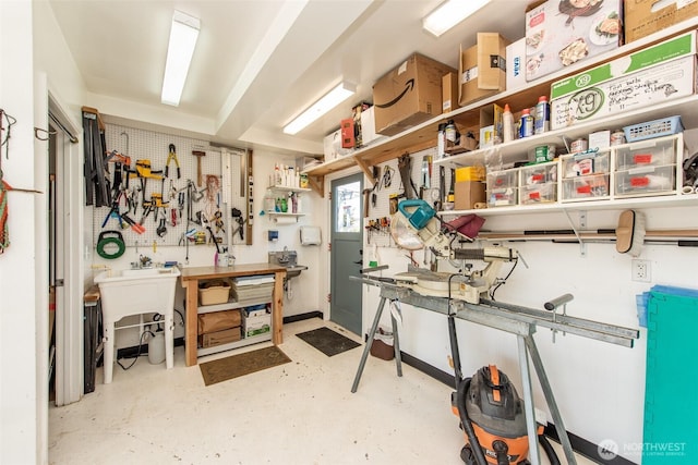 516 E Willow St, Sequim, WA 98382 - miscellaneous room featuring a workshop area and finished concrete flooring