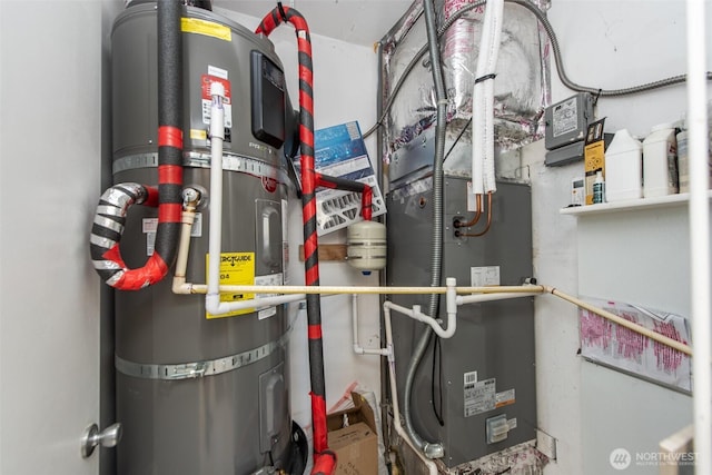 516 E Willow St, Sequim, WA 98382 - utility room with water heater and heating unit