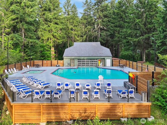 18401 Rampart Dr SE, Yelm, WA 98597 - community pool featuring a forest view