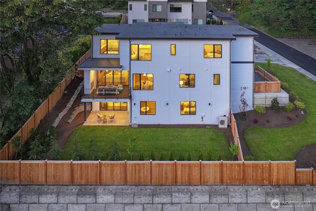 10204NE 43rd St, Kirkland, WA 98033 - rear view of house with a fenced backyard and a balcony