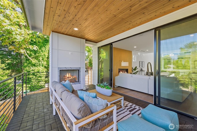 10204NE 43rd St, Kirkland, WA 98033 - view of patio featuring an outdoor living space with a fireplace