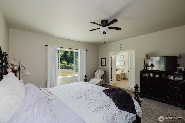 11928 Mayfair Ave SW, Port Orchard, WA 98367 - bedroom with carpet floors, ensuite bathroom, and a ceiling fan