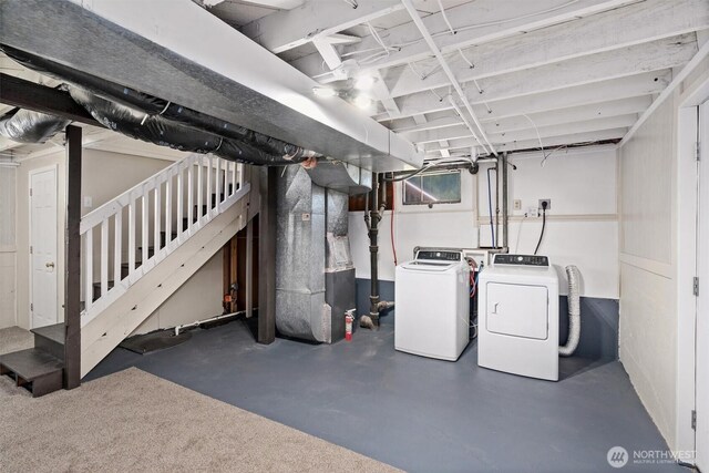 29260 Military Rd S, Federal Way, WA 98003 - below grade area with washing machine and dryer and heating unit
