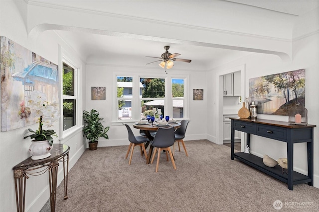 29260 Military Rd S, Federal Way, WA 98003 - dining space featuring light colored carpet and a ceiling fan