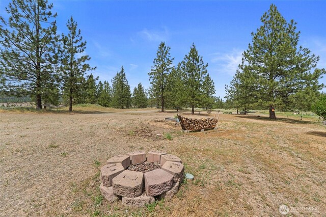 45019 Cougi Dr N, Davenport, WA 99122 - view of yard featuring a fire pit