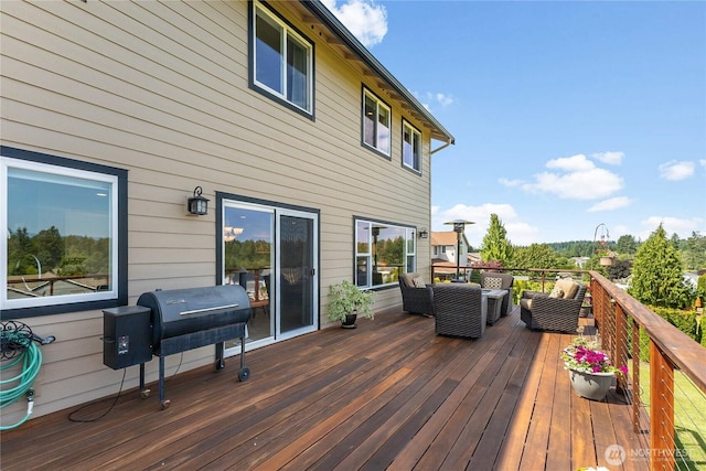 23017 138th Ave E, Graham, WA 98338 - wooden deck with a grill and outdoor lounge area