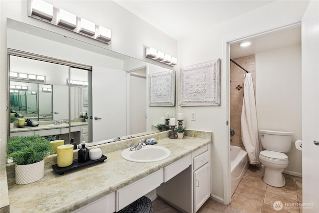 150 Melrose Ave E Unit 105, Seattle, WA 98102 - bathroom with vanity, shower / bath combo, and tile patterned flooring