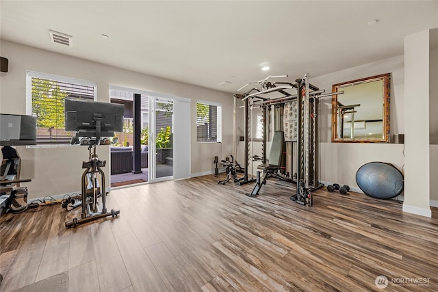 2015 79th St SE, Everett, WA 98203 - exercise area featuring wood finished floors