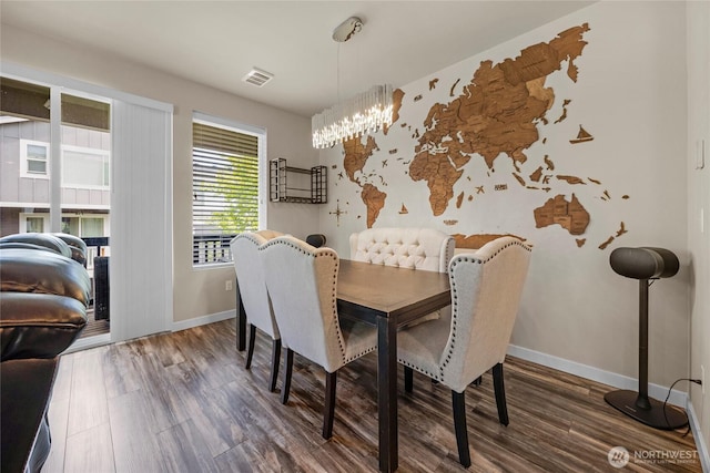 2015 79th St SE, Everett, WA 98203 - dining area with a chandelier and wood finished floors