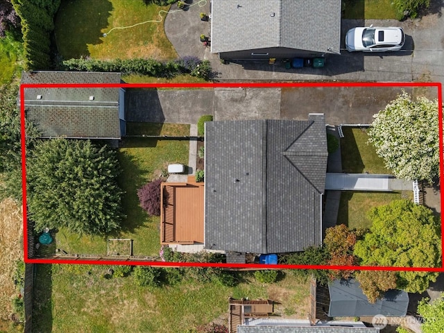 14324 Wayne Pl N, Seattle, WA 98133 - aerial view of property and surrounding area featuring property parcel outlined
