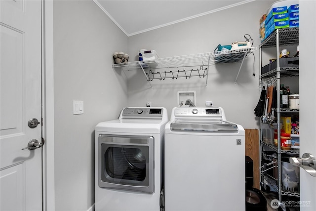 20301 69th St E, Bonney Lake, WA 98391 - laundry room with separate washer and dryer and ornamental molding