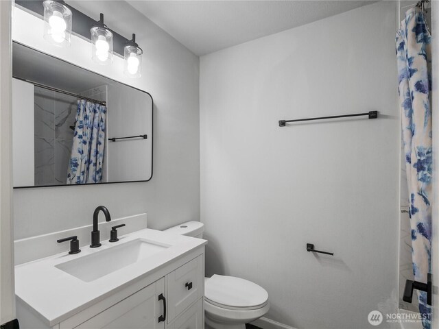 17301 6th Ave E, Spanaway, WA 98387 - bathroom with vanity and a shower with shower curtain