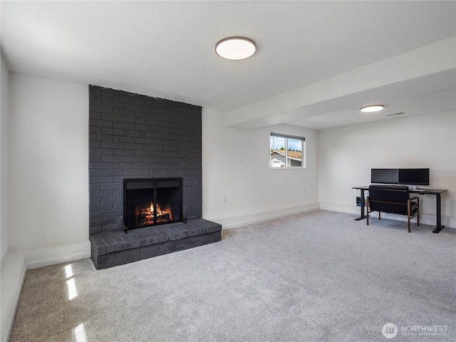 17301 6th Ave E, Spanaway, WA 98387 - living area with a fireplace and carpet floors