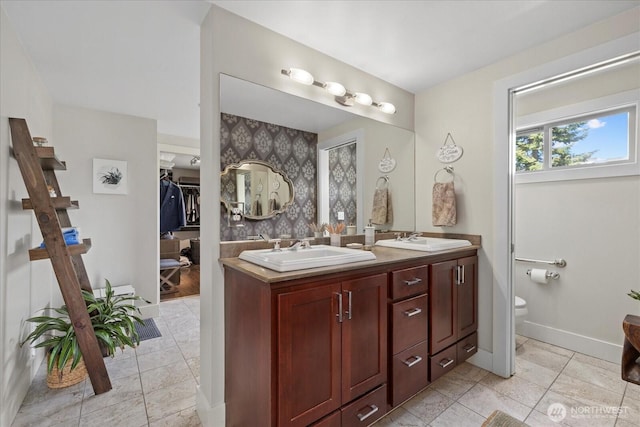 1730 Taylor Ave N Unit 502, Seattle, WA 98109 - full bathroom with double vanity and a spacious closet
