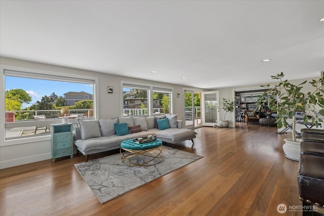 1730 Taylor Ave N Unit 502, Seattle, WA 98109 - living room with wood finished floors and recessed lighting