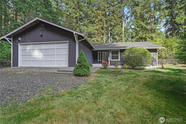13719 Pinehurst Ln NW, Gig Harbor, WA 98329 - ranch-style house with driveway, a front lawn, and an attached garage