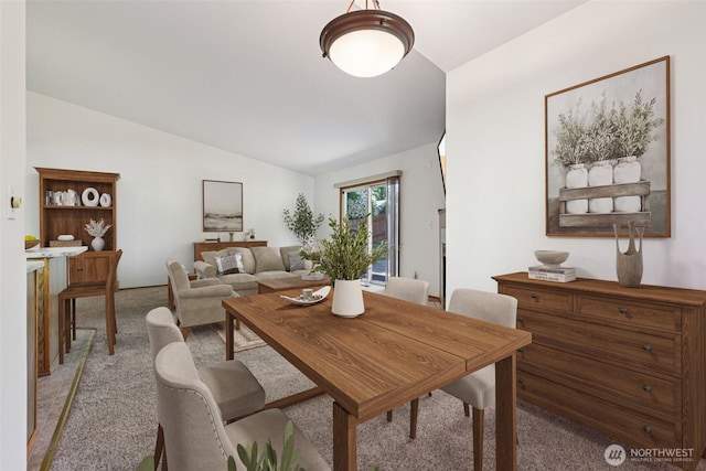 21850 SE 271st Pl, Maple Valley, WA 98038 - dining space featuring light colored carpet and lofted ceiling