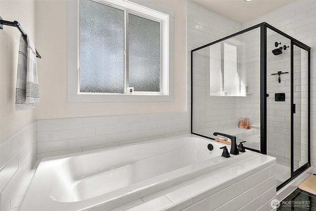 18740 130th St E, Bonney Lake, WA 98391 - full bathroom with a garden tub and a shower stall