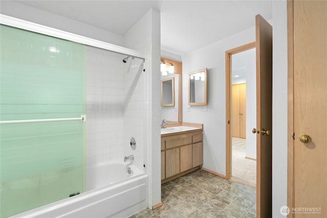 19528 Echo Lake Pl N Unit B202, Shoreline, WA 98133 - full bathroom featuring vanity and combined bath / shower with glass door