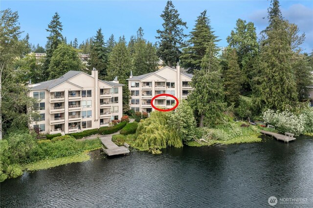 19528 Echo Lake Pl N Unit B202, Shoreline, WA 98133 - aerial view of a large body of water and a tree filled landscape