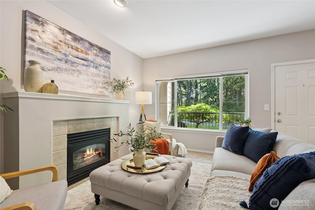 2147 Hammond Ave Unit B10, Dupont, WA 98327 - living room with a tile fireplace and baseboards