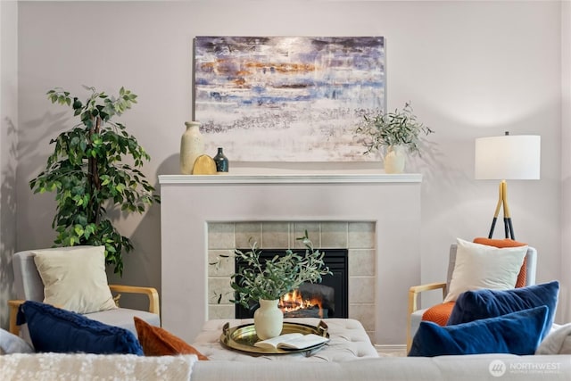 2147 Hammond Ave Unit B10, Dupont, WA 98327 - living area featuring a tiled fireplace