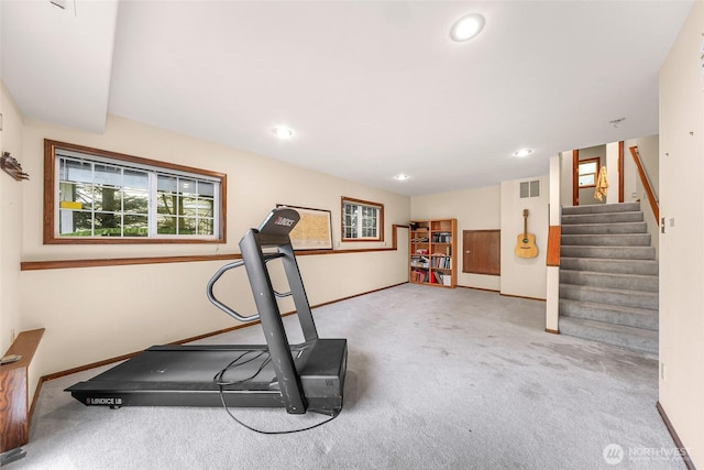 21 Longshore Ln, Bellingham, WA 98229 - exercise area featuring carpet and recessed lighting