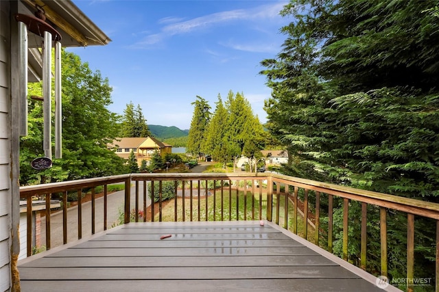 21 Longshore Ln, Bellingham, WA 98229 - wooden terrace featuring a mountain view
