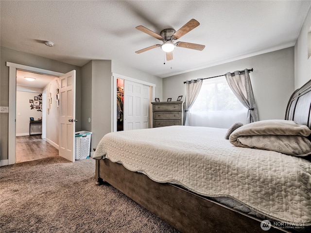 404 Nixon St S, Roy, WA 98580 - bedroom with carpet flooring, a closet, and ceiling fan