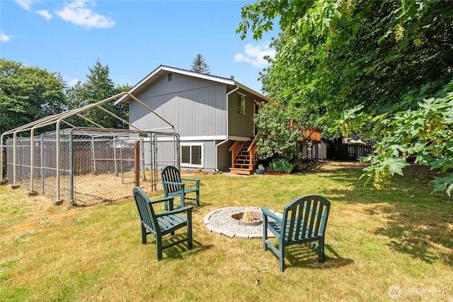 1405 Canyon Ct, Port Orchard, WA 98366 - back of house featuring stairs and an outdoor fire pit