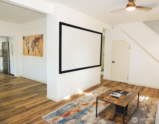 14808 131st Ave SE, Renton, WA 98058 - cinema room featuring wood finished floors and ceiling fan