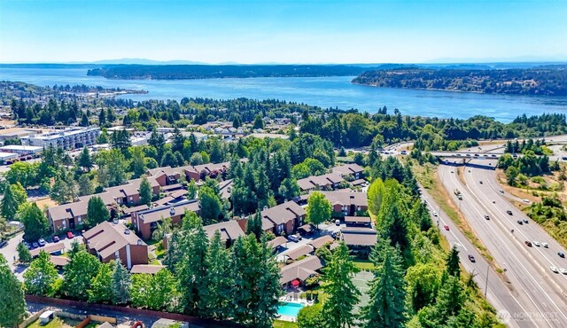 7308 N Skyview Ln Unit I-304, Tacoma, WA 98406 - aerial view of property's location featuring a main thoroughfare and a nearby body of water