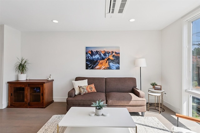 4303 Dayton Ave N Unit E, Seattle, WA 98103 - living area with wood finished floors and recessed lighting
