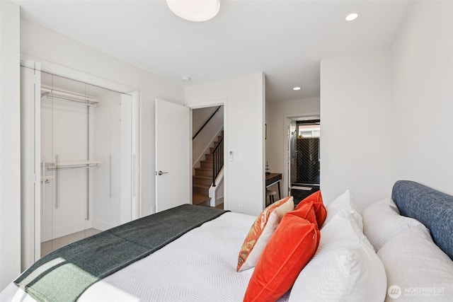 4303 Dayton Ave N Unit E, Seattle, WA 98103 - bedroom featuring recessed lighting and a closet