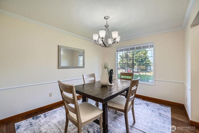 34427 10th Ave SW, Federal Way, WA 98023 - dining room with a chandelier, crown molding, and wood finished floors