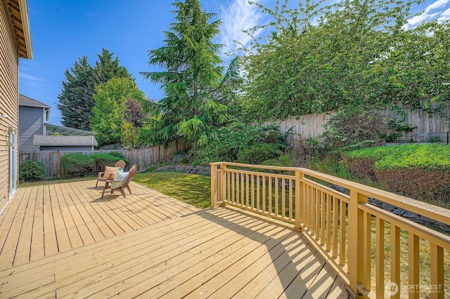 34427 10th Ave SW, Federal Way, WA 98023 - wooden terrace featuring a fenced backyard