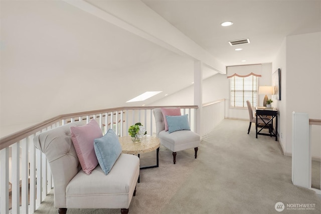 8612 218th St SW, Edmonds, WA 98026 - living area featuring carpet, recessed lighting, and a skylight
