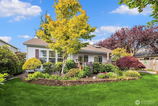 8612 218th St SW, Edmonds, WA 98026 - view of front of property with a wooden deck and a shingled roof