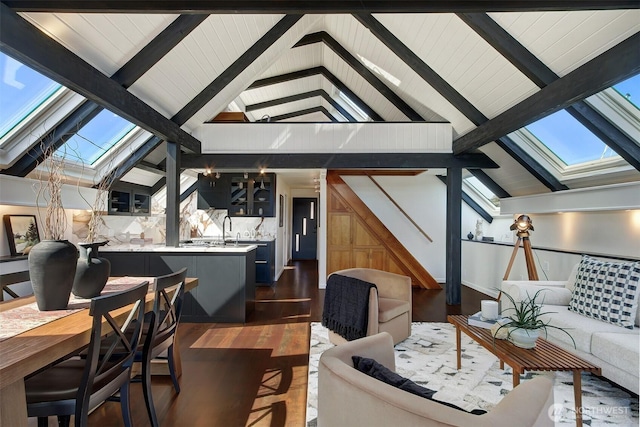 2822 Boyer Ave E Unit 11, Seattle, WA 98102 - living room featuring a skylight and wood finished floors