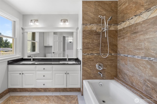 3505 W 43rd Ave, Seattle, WA 98199 - bathroom with double vanity and shower / bath combination