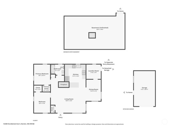 12448 Occidental Ave S, Seattle, WA 98168 - view of property floor plan