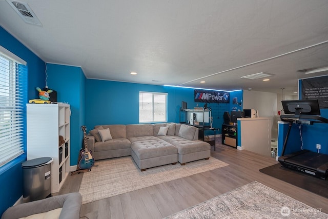 4211 W Heaverlo Dr, Moses Lake, WA 98837 - living room featuring wood finished floors and recessed lighting