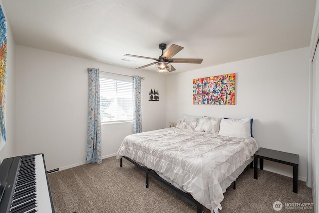 4211 W Heaverlo Dr, Moses Lake, WA 98837 - bedroom featuring carpet flooring and ceiling fan