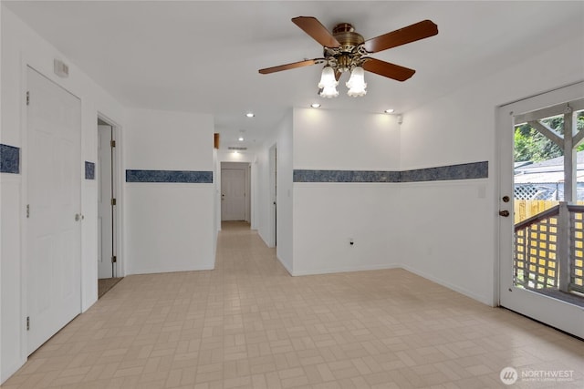 19517 Whiteman Cove Rd SW, Longbranch, WA 98351 - unfurnished room with ceiling fan and recessed lighting