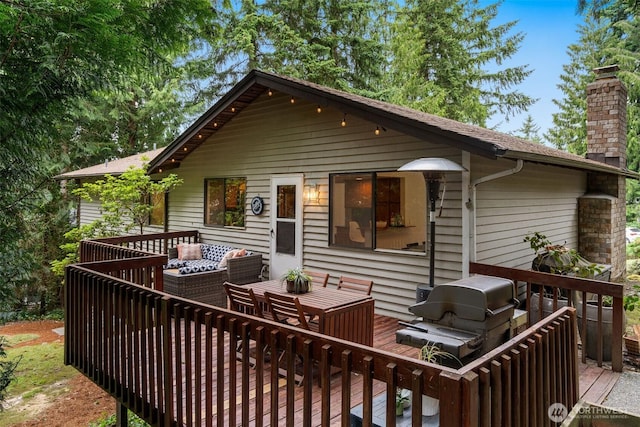 14913 SE 47th Ct, Bellevue, WA 98006 - deck featuring an outdoor hangout area and grilling area