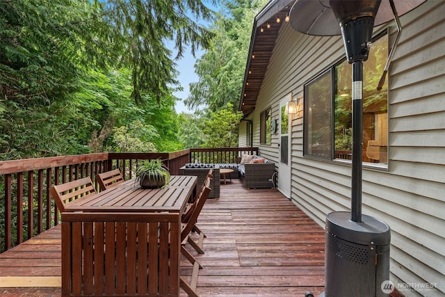 14913 SE 47th Ct, Bellevue, WA 98006 - wooden terrace with an outdoor hangout area