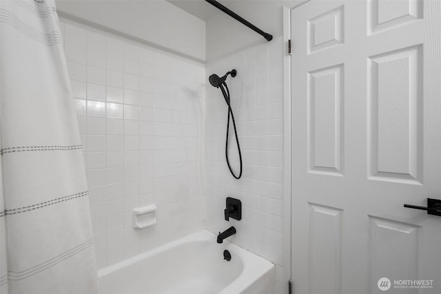 14913 SE 47th Ct, Bellevue, WA 98006 - bathroom with shower / bathtub combination with curtain