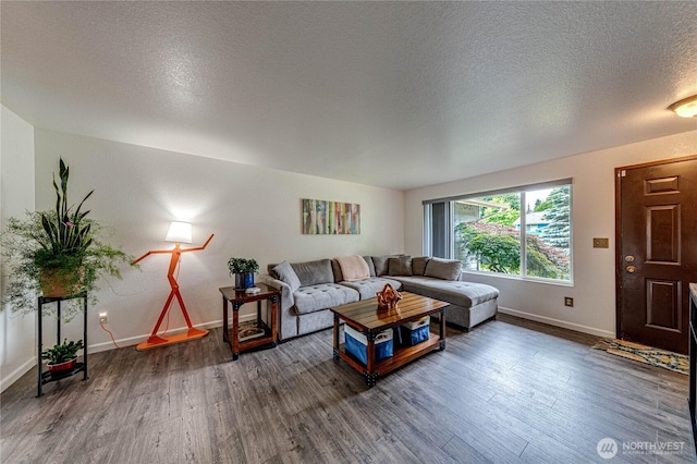 1722 172nd St SE, Bothell, WA 98012 - living area with wood finished floors and a textured ceiling