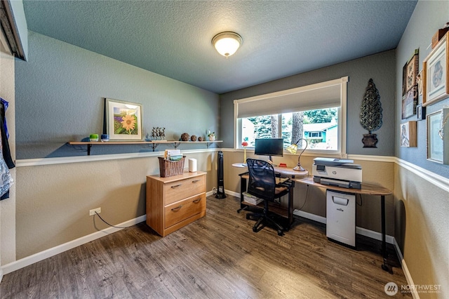 1722 172nd St SE, Bothell, WA 98012 - office space featuring wood finished floors, a textured ceiling, and a textured wall