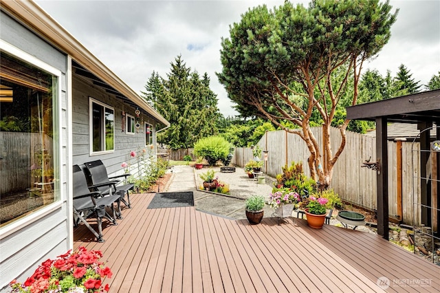 1722 172nd St SE, Bothell, WA 98012 - wooden deck featuring a fenced backyard and a patio area